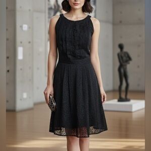 Theory "Keresa" Black Abstract Burnout Dress